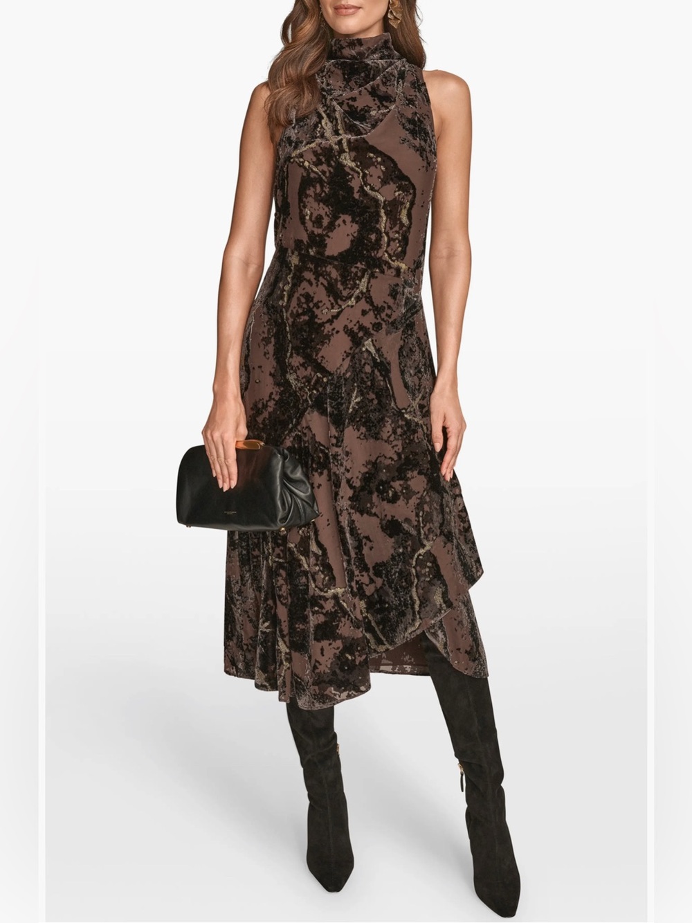 Donna Karan New York
Women's Cowl Neck Midi Dress